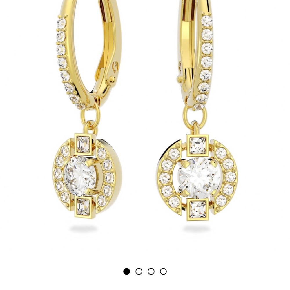 Swarovski Una Drop Earings Elegant Gold and Silver Hoop Earrings
